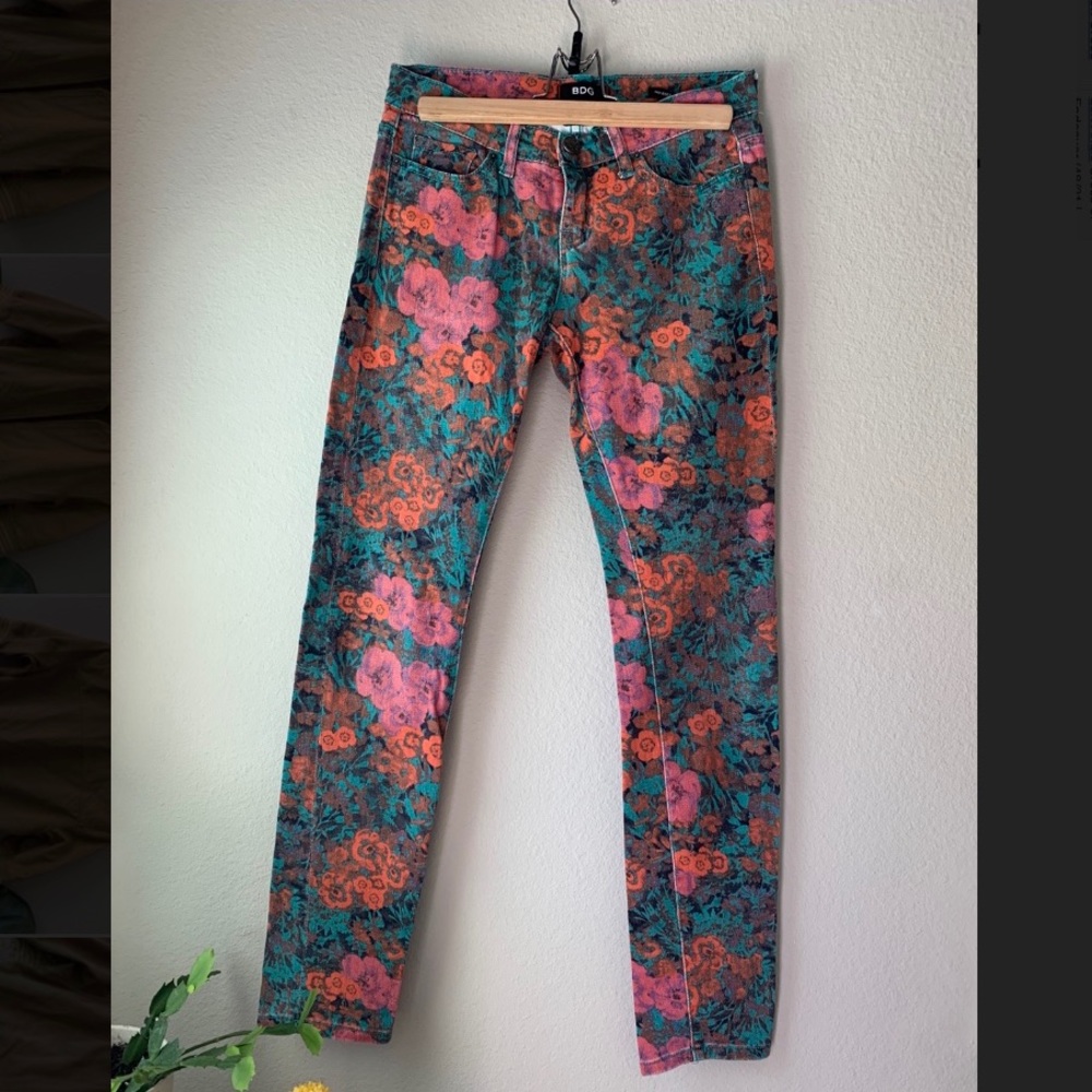 BDG Multicolored Floral Skinny Jeans